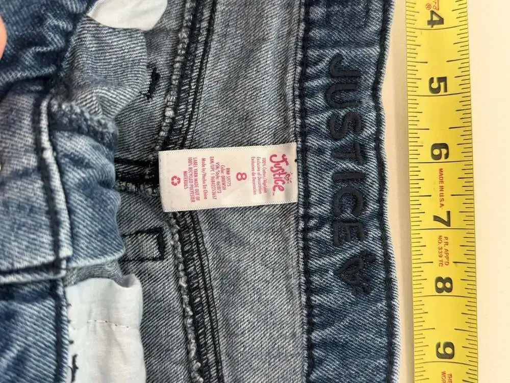 Justice Girls Wide Leg Jeans with Rhinestuds Size 8